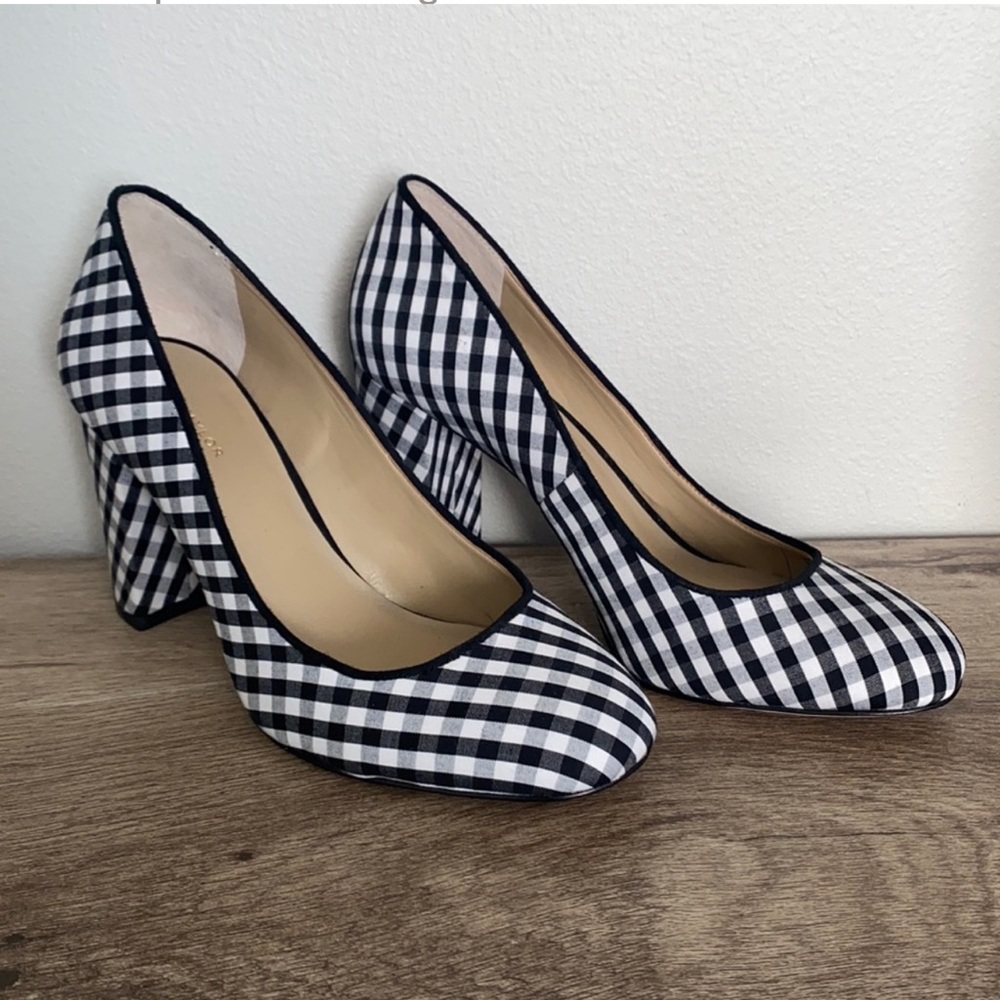 ANN TAYLOR Gingham Block Heels